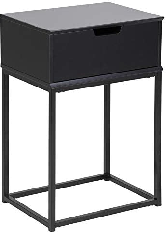AC Design Furniture Mariela Nachttisch, H: 61,5 x B: 40 x T: 30 cm, Schwarz, Metall, 1 Stk.