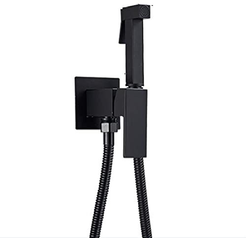 Hochwertiger mattschwarzer Bidet-Duschhahn aus massivem Messing-Bidet-Wasserhahn Muslimischer heißer und kalter Wasserhahn WC-Wasserhahn-A01-Chromrom