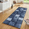 WTHYGB Teppich Läufer Flur Küche 100x500 cm, Vintage rutschfest Waschbar Küchenläufer Flurläufer, Lang Polyester Plaid Muster Navy Blau Teppichläufer für Korridor, Schlafzimmer, Innen Wohnzimmer
