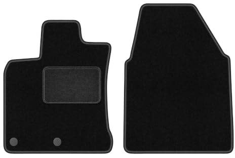 Velours-Fußmatten vorne passend für Nissan Qashqai I J10 2006-2013, Schwarz | passend für Crossover; Velours-Teppich (Polypropylen), ca. 6,5 mm; rutschfest, runde Befestigungen (Typ RN)