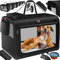 Lovpet® Transportbox Hund Katze Transporttasche XL 81,3x58,4x58,4cm | Hunde-Tragetasche Faltbare Katzentasche | Haustier-Transportbox inkl. Hundenapf & Schultergurt | für Katzen & Hunde Schwarz