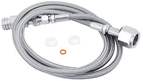 Ejoyous 1,5 m 60 Zoll Soda Wasser Außenschlauchadapter, Externer Schlauch Hochdruckschlauch für externen Schlauch CGA320-Anschluss Crystal Penguin Play Cool(Silber TR21-4,