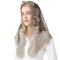 Ammmscaf Damen G81309 Schleier, Goldfarben/Schwarz, Length: 47.3 Across by 23.6 Front to Back