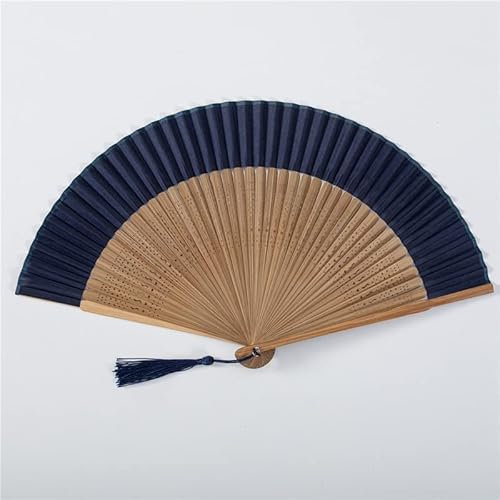 Hand Fan Leopard Print Blossom Print Folding Hand Fans Flower Print Vintage Fan White Polyester Fans Summer Girls Dancing Fan (Color : B)