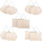 INHEMING 10pcs Panneau Vierge Inachevé,Panneau en Bois Non Fini,Panneaux en Bois à Suspendre,pour telles que des instructions de mariage, des décorations de café