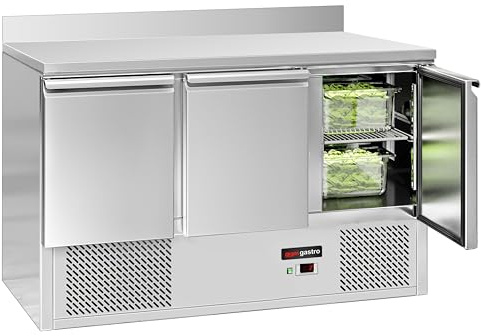 GGM Gastro | SAG147EAND#07 | Kühltisch ECO - 1370x700mm - mit 3 Türen - mit Aufkantung