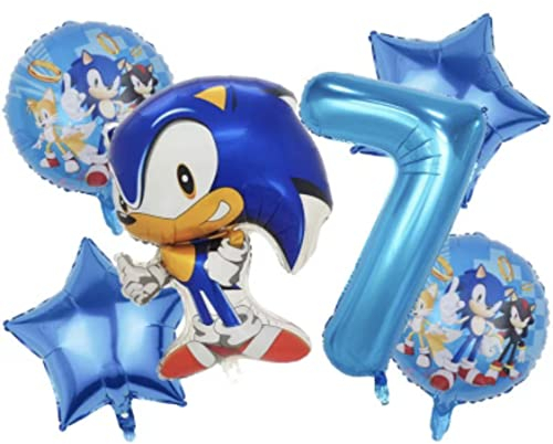 6 Stück Sonic_new Luftballons Geburtstagspartyzubehör für Kinder Themenparty Dekorationen (7)
