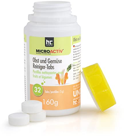 3 x 160 g Microactiv® Obst & Gemüse Reiniger Tabs entfernt Pestizide, Herbizide & Schwermetalle