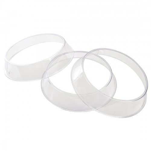 Chabrias Ltd Polycarbonate 2 in 1 Plate Ring, 40 mm H x 215 mm Stackable Plate Rings for pre-Plating Food in Advance, Microwave Safe UK Make (3 Pack)