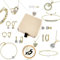 MYC-Paris Überraschungs-Set mit 5 Schmuckstücken, vergoldet 18 K und Messing, mit österreichischem Kristall – 2 Ohrringe + 2 Halskette + 1 Armband – Geschenk zum Geburtstag, Muttertag, Weihnachten