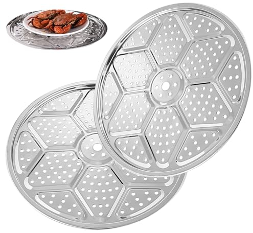 Naisicatar 2PCS Steam Rack 11 Inch/28cm Stainless Steel Steamer Rack with Uniform Steam Hole Steamer Basket Tray for Kitchen Cooking Pressure Cooker Cookware