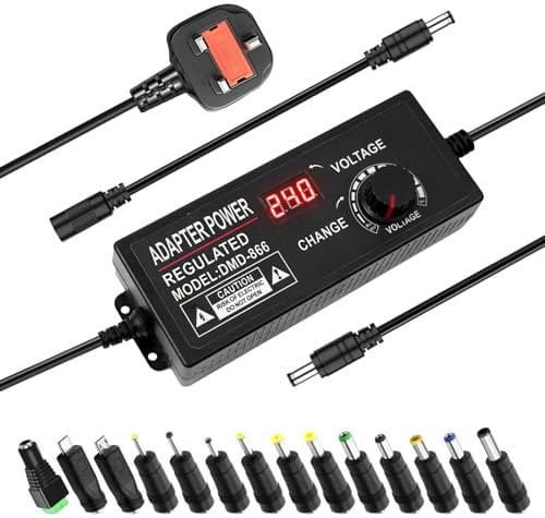TobeBright 3V-24V 5A 120W Power Supply Adjustable,DC 3V to 24V Variable Universal AC/DC Adapter,100V-240V AC to DC Converter with 14 Multi Tips&Extension Cord for Household Electronic