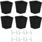 Lot de 6 gobelets en panneau perforé carré avec crochets, boîte de rangement pour garage, bureau, atelier, établi (noir)