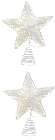 MAGICLULU 2 Pezzi Adorabile Albero Di Natale Con Stella Decorativa Con Luce Facile Da Installare Per Decorazioni Natalizie