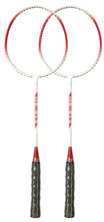 Badmintonschläger, Eisenlegierung, Doppelschläger, langlebiger Übungs-Badmintonschläger für Erwachsene