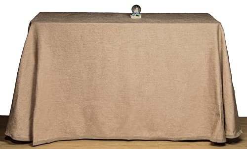 TE Texna Falda Mesa Camilla Cuadrada Rectangular de Chenilla enaguilla Mantel Otoño-Invierno-Primavera-Verano Colores Cuadrada Mantiene el Calor fresquita Verano (Tostado, 60x110)