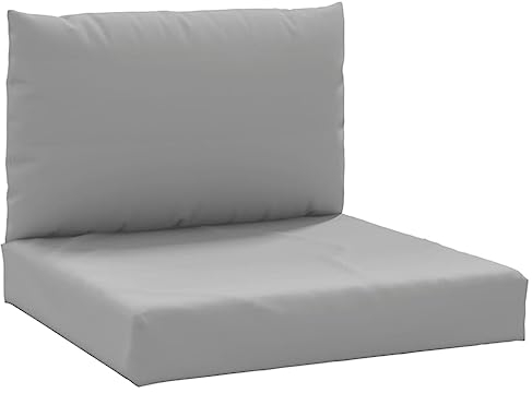 vidaXL Cojines para Palés 2 uds, Almohadas de Asiento Respaldo, Almohadillas de Silla Sofá, Decoraciones para Jardín, Tela Oxford Gris