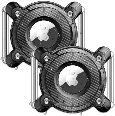 DEERLET Airtag-Hundehalsband-Halter, IPX8 wasserdicht, abnehmbare Metallschnalle, ultraleicht, harter TPU-Hundehalsband, kompatibel mit Apple AirTag, 2 Stück