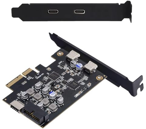 CY Card Type-E USB 3.1 Front Panel Socket & USB3.0 19Pin/20Pin & Dual Type-C USB-C to PCI-E Express Card Adapter ASM3142 VL822