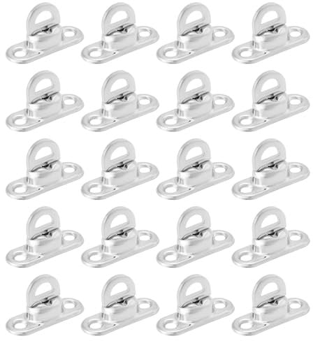 EMSea Lot de 20pcs Verrous Torsadés Laiton Nickelé à 2 Trous 8 Mm œillet Ovale 11 Mm X 7 Mm Attache Torsadée Auvent Bateau Couverture Piscine Sac Meubles Jardin Bricolage