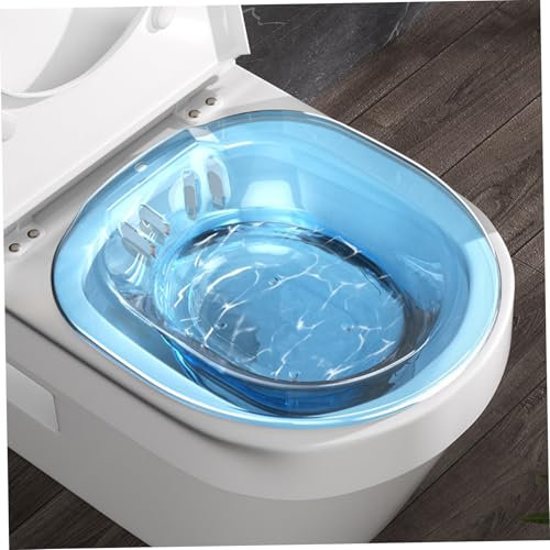 tddouck Bidets Sitz Bath Portable Over The Toilet Soaking Travel Bidet Anti-Overflow 14x15x4 In Bidet Attachment for Hemorrhoids Postpartum Private Care (Transparent Blue)