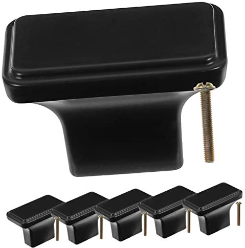 KITANDOVEin Griff 6st Schubladengriff Schrankknöpfe Kommodenknöpfe Tür Ziehen Ersatzteile Für Gartenmöbel Schubladenknauf Metallschrank Schrankgriffe Aus Metall Schranktürgriff Zinklegierung Black