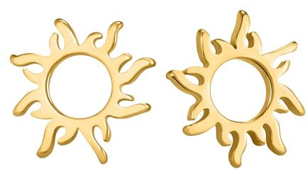 Unimooie Wasserdicht Edelstahl Ohrringe mit Bohemian Sonnen-Element Design für Frauen und Damen - Perfekt für Geburtstage, Strände, Urlaub und Täglich Tragen