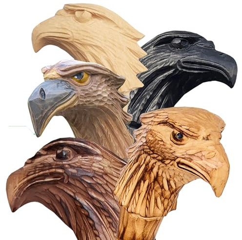 Wanderstock Holz Marschierer mit geschnitztem Adlerkopf Sympolen Sternzeichen 98-170 cm GRAVUR BIS ZU 15 ZEICHEN IM PREIS ENTHALTEN