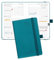 POPRUN Taschenkalender 2025 2026 Klein (Aug.2025-Dez.2026) Softcover mit PU-Leder, ca. A6 (16 x 10,5 cm), terminplaner 2025 2026 Klein 1 Woche 2 Seite mit Stiftschlaufe - Pazifikgrün