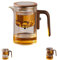 Enchantitea Pot à thé Enchantipot Magic Théière en verre avec poignée en bois et infuseur 600 ml