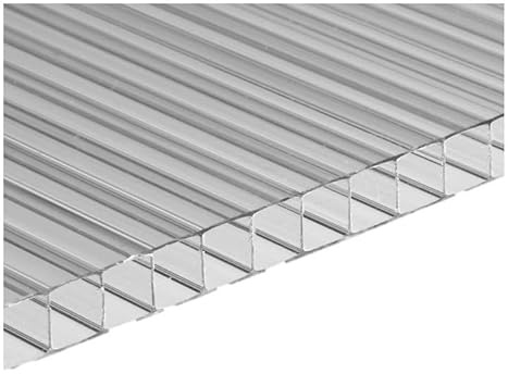 Set di 10 lastre policarbonato alveolare spessore 6 mm dimensione 44 x 98 cm Trasparente