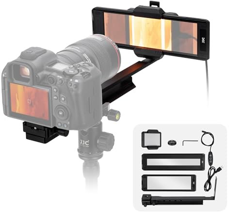 JJC Film Digitalisierungs Adapter mit verstellbarem Stab & LED Licht Set 35mm Negativfilm & Dia in Digitale JPEG umwandeln, 35mm Negativfilm Adapter für Canon Sony Nikon Makro Objektiv