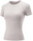 Rapbin T-Shirt Damen Kurzarm Sportshirt Gym Top Sport Oberteil Laufen Shirt Leicht Fitness Oberteil Rundhals Elfenbeingrau XS