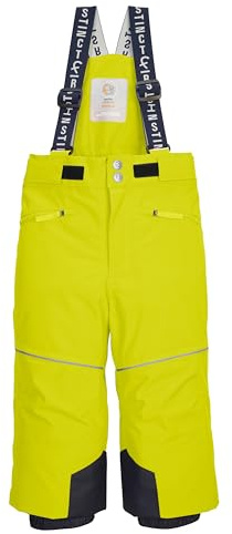 first instinct by killtec Niños Pantalones de esquí/Pantalones funcionales con Tirantes y protección contra la Nieve FISW 48 MNS SKI PNTS, Lime, 110/116, 43392-000