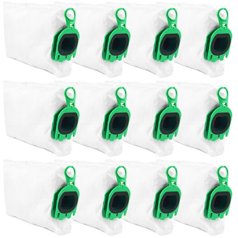 Fervalyna 12 Pezzi Sacchetti Aspirapolvere Compatibile con Vorwerk Folletto VB100 FP100, Sacchetto Filtro, Ricambi Sacchi, Parti di Ricambio di Accessori Kit per Vorwerk Kobold Aspirapolvere