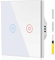 Acmerota Interruptor de luz táctil Interruptor de luz táctil normal de pared 2 Gang 1 vía AC 110V-240V 10A 500W Interruptor de luz sensible al tacto, no requiere cable neutro (blanco)
