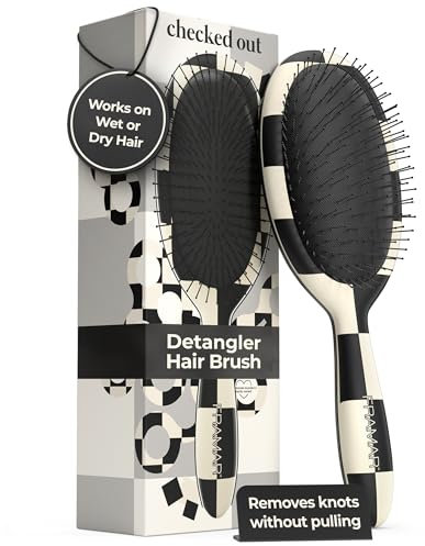 FRAMAR Kariert Haarbürste Ohne Ziepen - Haarbürsten Für Langes Haar, Haarbürste Damen, Wet Hair Brush, Entwirrbürste Lange Haare, Detangler Bürste, Locken Bürste Haare, Anti Ziep Bürste Haarbürste
