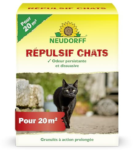 Neudorff - Repelente de gatos - El repelente listo para usar repele eficazmente a los gatos sin dañarlos, suficiente para 20 m²