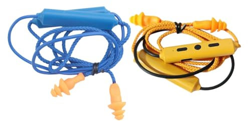 Dytabepl Bouchons d'oreilles Bluetooth Réutilisables en Silicone Étanche et Souple avec Cordon, protection auditive, réduction du bruit, chantiers de construction, endroits bruyants