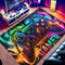 IFASHIHOME Gaming Rug for Boys Bedroom,3D Non-Slip Colorful Area Rug Game Controller Carpet Floor Mat for Bedroom Living Playroom Decor (47.3x31.5)