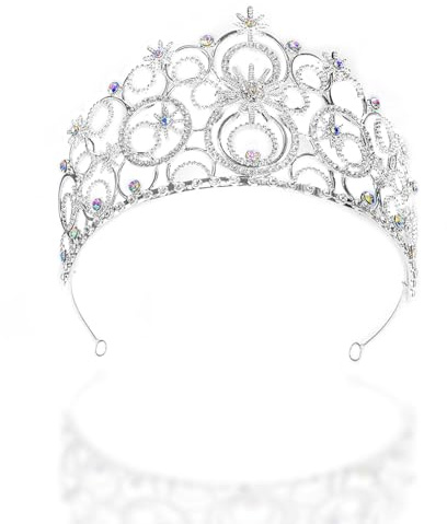 FVCENT Prinzessinnenkrone für Damen, verstellbar, Wasserdiamant, elegantes Kostüm, Zubehör, königliche Party, Halloween, Geburtstagsparty, Cosplay, Standard, Legierung Metalllegierung Synthetischer
