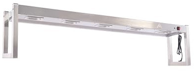 Commercial Food Heating Gantry Light, Stainless Steel Food Warmer Shelf with 5x300W Warming Lights for Heat Preservation Buffet Fried Chicken French Fry,180cm