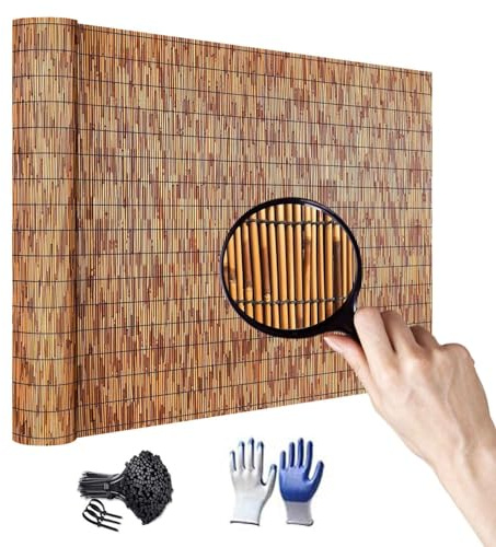 Generisch Natürlich Schilfmatte Balkon Bambuszaun Sichtschutz Garten dekorativer Zaun Trennwand 100cm 120cm 130cm 140cm 150cm 160cm H Sichtschutzmatte witterungsbeständiger(140cmx300cm)