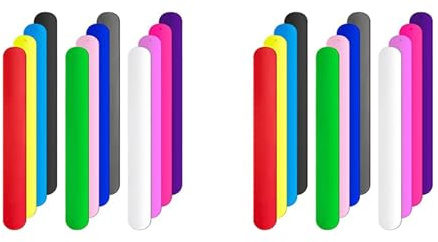 Xnuiasqe 24Pcs Silicone Flip Wrapping Paper Holder Poster Holder Paper Roll Holder Stabilizer Slap Bands for Storage Organization