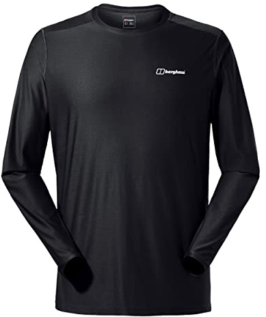 Berghaus Basecrewls Langarm T-Shirt für Herren, Schwarz, 3XL