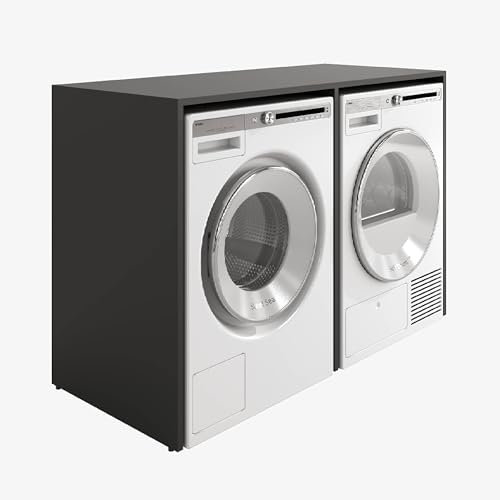 PLATAN ROOM Armadietto per lavatrici, larghezza 130 cm, con armadietto, per lavatrice o asciugatrice, per bagno (senza armadio, antracite)