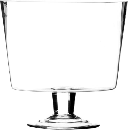 Home Deco London Glass Trifle Bowl, Footed Serving Bowl with Clear Pedestal Base 20cm