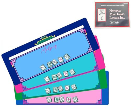 Mahjong Fliesen-Linienführung, transparent, langlebig, PVC, Mahjong-Kartenhilfe (mehrfarbig) – Mahjong-Linienfinder und Mahjong-Linienleser, 4 Stück