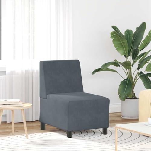 Mimdixy Ecksofa Couchsofa Ecke Sofa Schlafcouch,Modulares Sofa ohne Armlehnen Dunkelgrau 55 cm Samt,Couch Für Wohnzimmer,Schlafzimmer,Büro,Wohnung,Leicht Zu Montieren