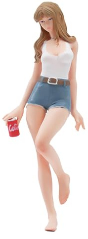 Luwecf Figurine miniature peinte à l'échelle, figurine de fille, modèle de diorama, maquette de scène miniature pour cadeau d'anniversaire, Échelle de 1 à 18